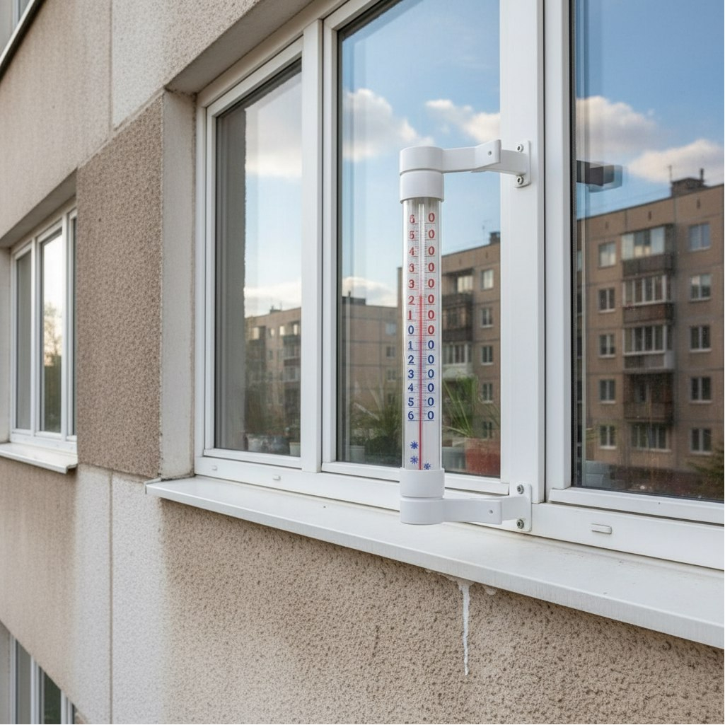 Термометр наружный ПТЗ Престиж ТБ-216, оконный, на липучке, для измерения температуры