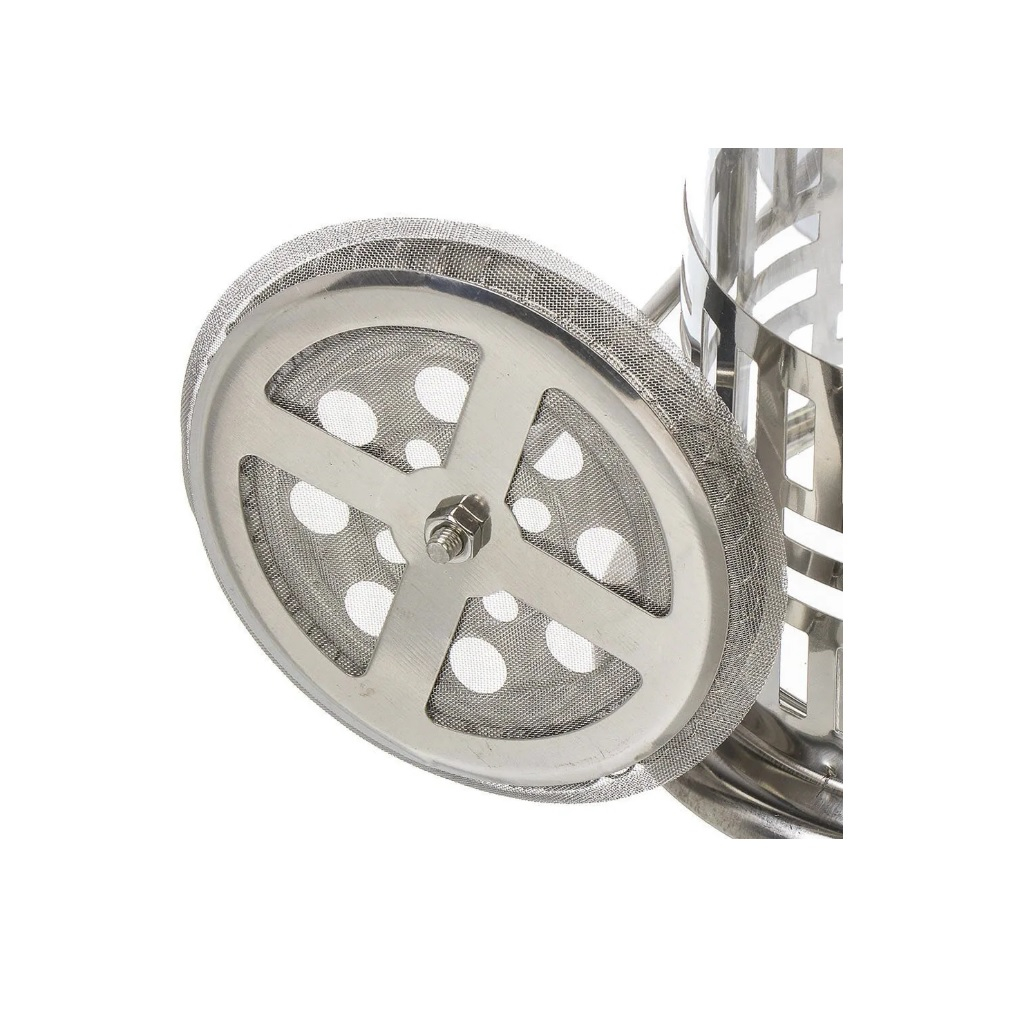 Френч-пресс Daniks Штрих, объем 1 литр, стекло, нержавеющая сталь, серебристый