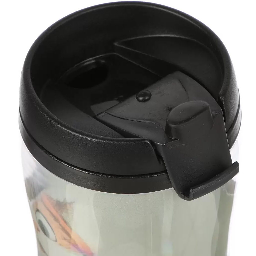 Термокружка Daniks Кот YYCF001-ct, пластиковый корпус и колба, цвет голубой, объем 380 мл