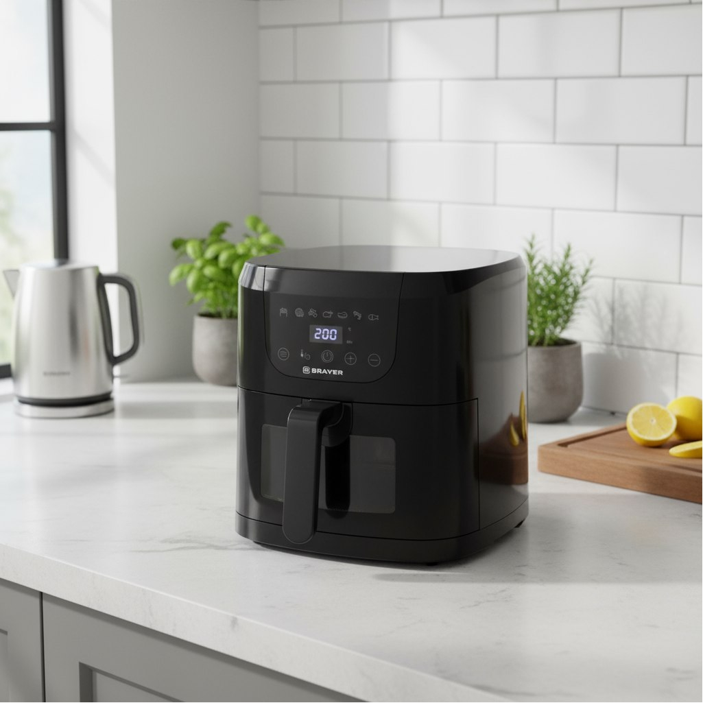 Аэрогриль Brayer BR2045, съемная решетка, таймер, LCD-дисплей, 7 программ, 5 л, 1500 Вт