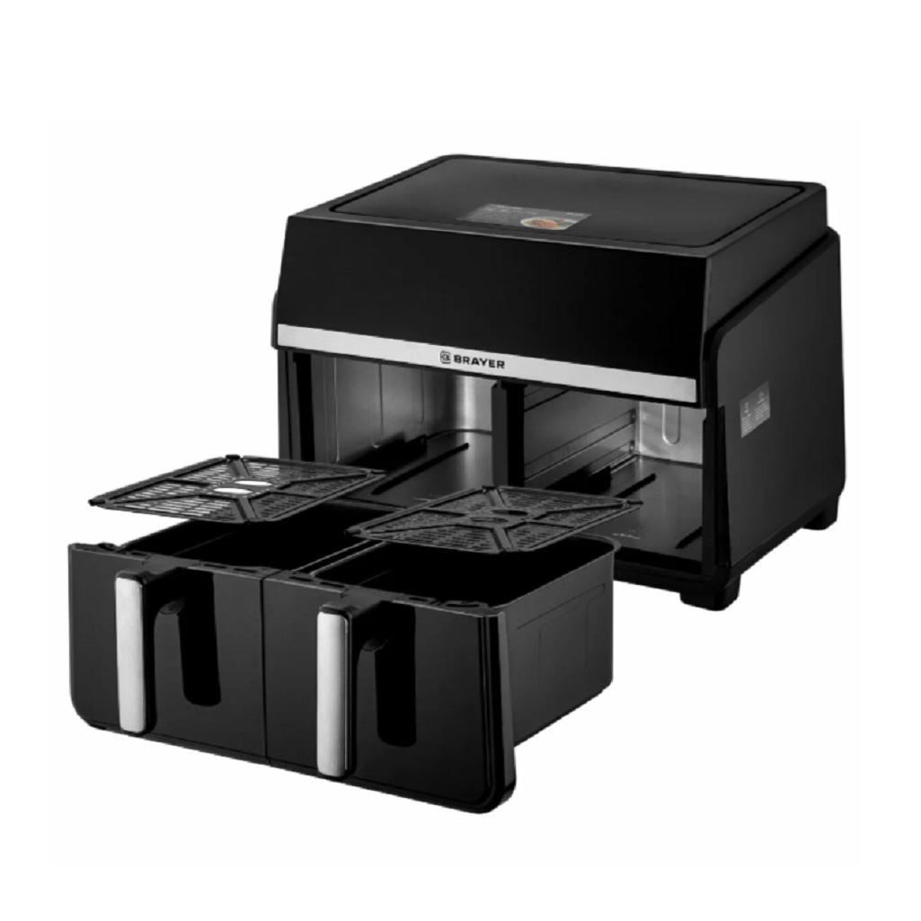 Аэрогриль Brayer BR2050, съемная решетка, таймер, LCD-дисплей, 8 программ, 10 л, 2200 Вт