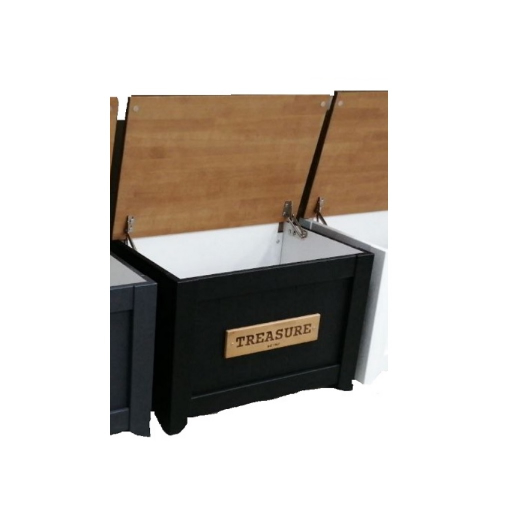Сундук Treasure для хранения предметов, Береза+МДФ, черный, 470х510х740 мм