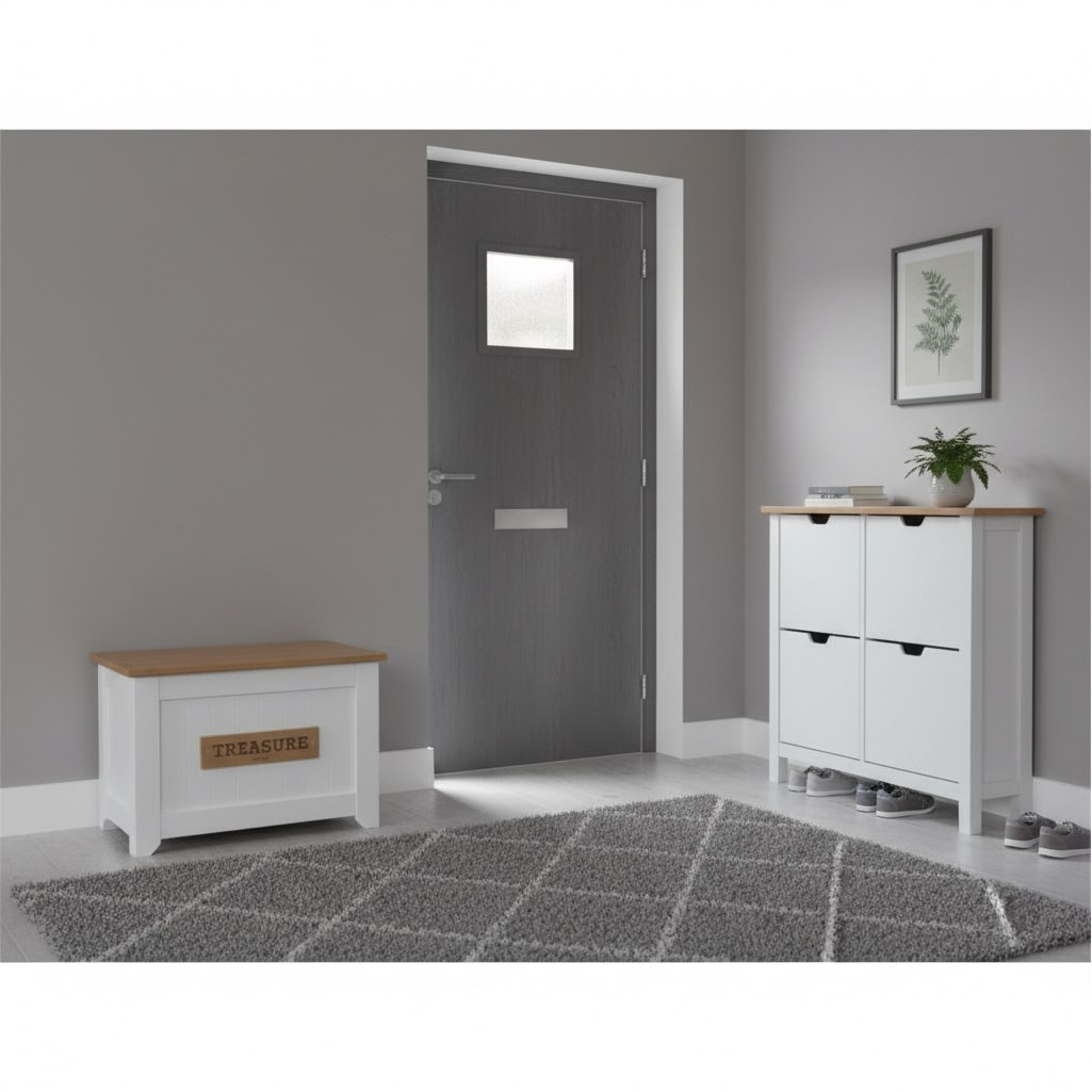 Сундук Treasure для хранения предметов, ЛДСП+МДФ, белый, 470х510х920 мм