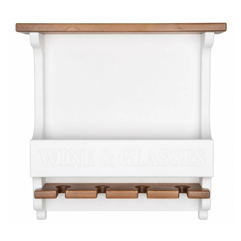 Винная полка Wine&Glasses 140х500х510 мм, для бокалов, шпон, береза белая