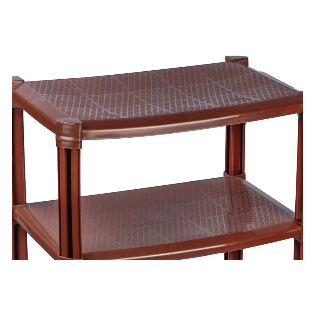 Этажерка для обуви Альтернатива, 4 полки, 350х510х830 мм, пластиковая, разборная, коричневая