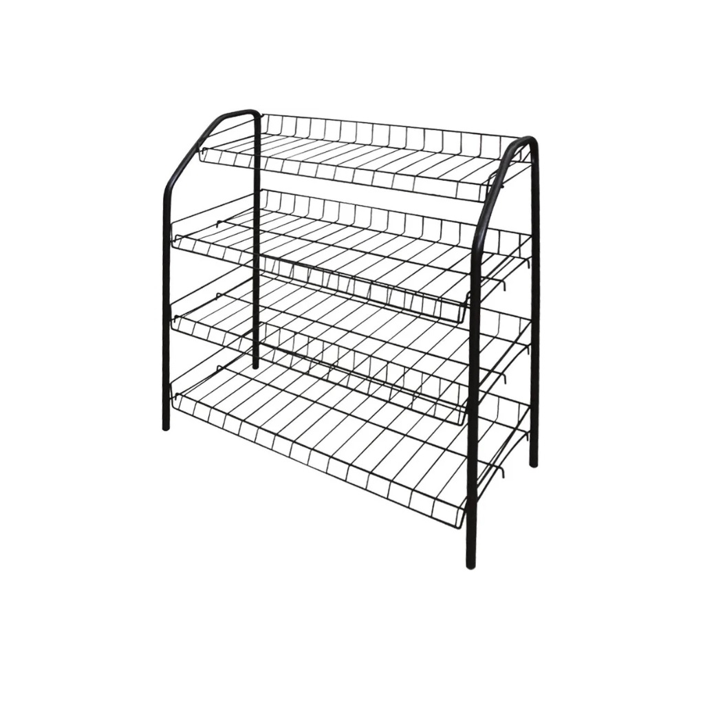 Этажерка для обуви Nika ЭТ1-Ч, 4 полки, металлическая, разборная, 280х660х700 мм, черная