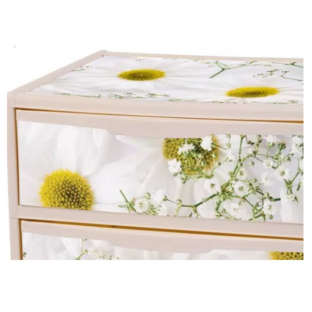 Комод ЭльфПласт Elegance 444, 4 ящика, прямоугольный, с рисунком, 410х555х810 мм