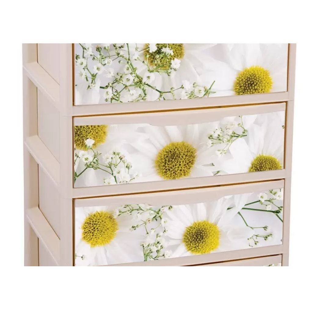 Комод ЭльфПласт Elegance 444, 4 ящика, прямоугольный, с рисунком, 410х555х810 мм