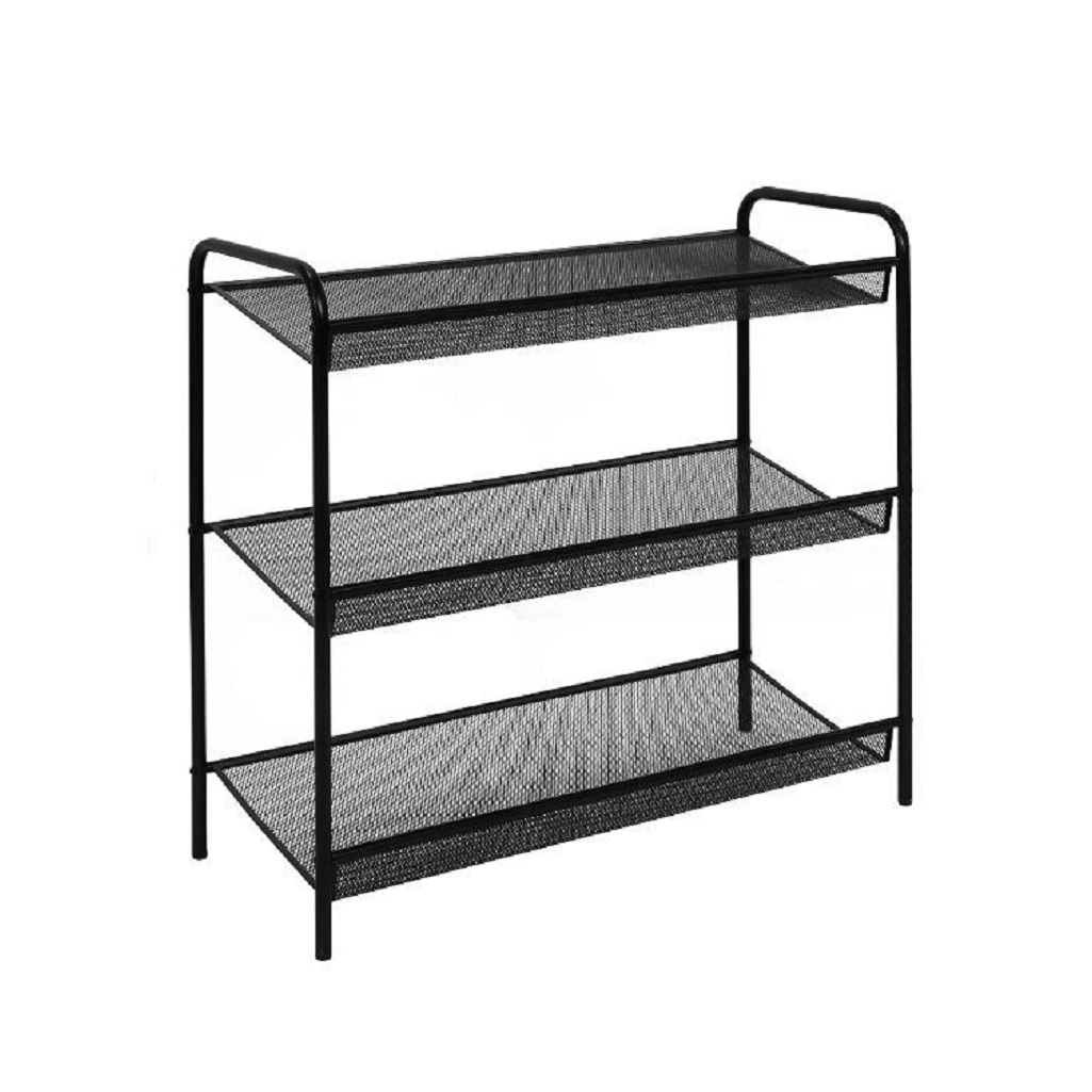 Подставка для обуви Зми Женева 23, металлическая, 3 полки, черный, 650х600х260 мм