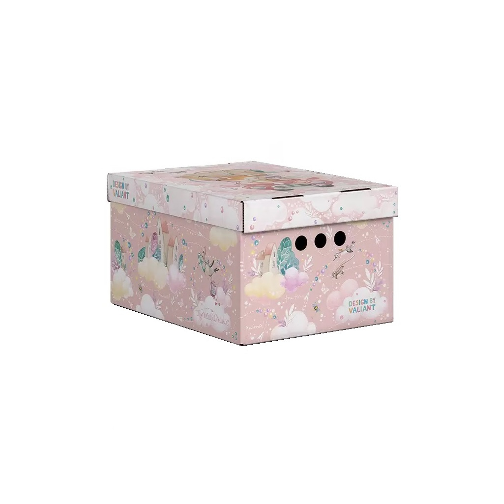 Коробка для хранения Valiant Путешастики KCTN-TRP-4S, складная, 185х250x330 мм, с крышкой, картон 