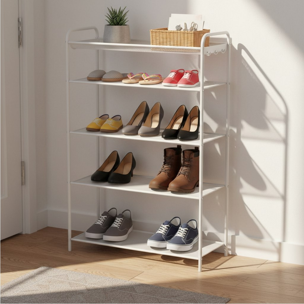 Подставка для обуви ЗМИ Верона 25 ПДОВ25 Б, 5 полок, белая, 30х65х95 см