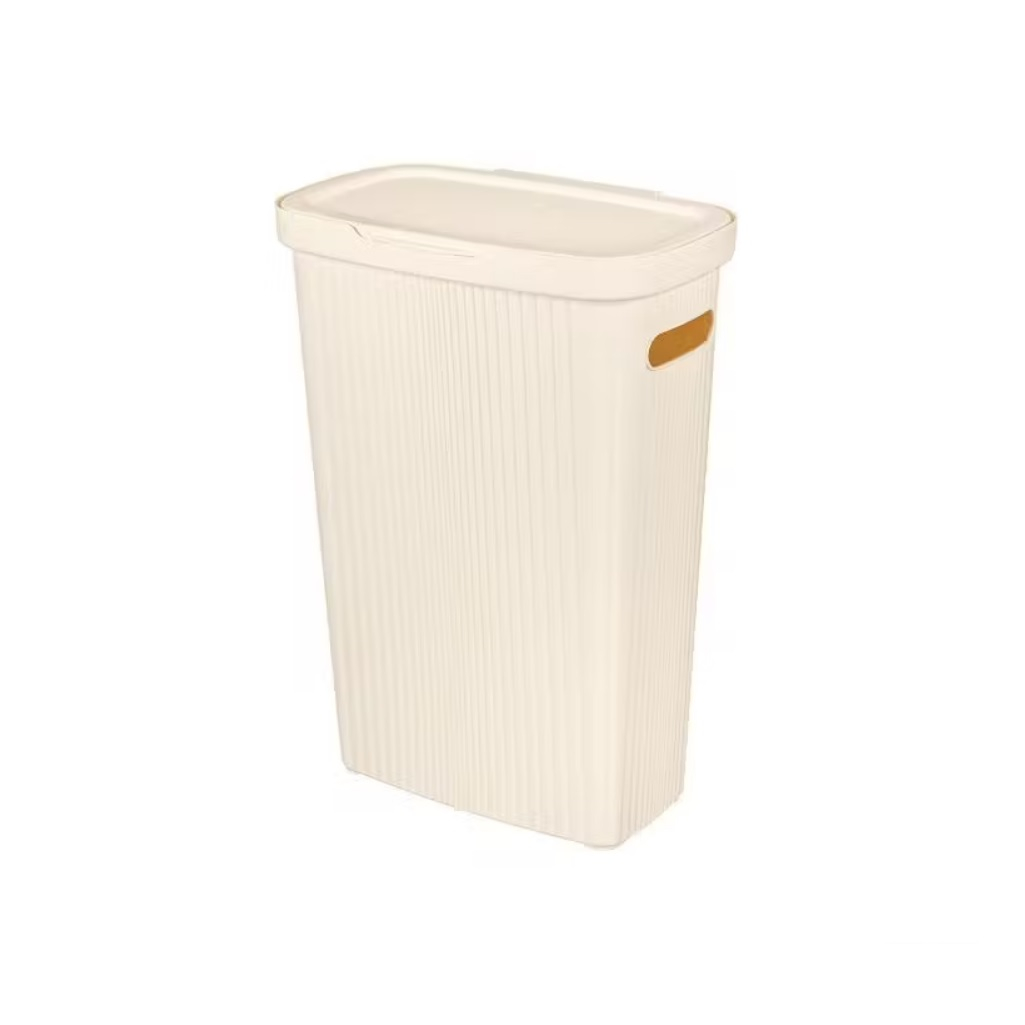 Корзина для белья Econova Velvet 433246207 пластиковая, бежевая, 290х450х630 мм, 45 л