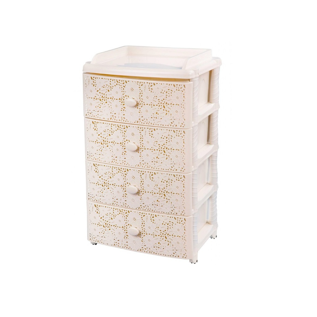 Комод Альтернатива Лаура М6839, 4 ящика, 425х560х925 мм, слоновая кость, пластиковый