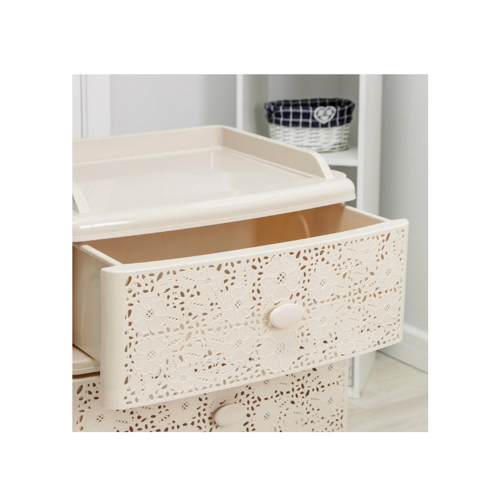 Комод Альтернатива Лаура М6839, 4 ящика, 425х560х925 мм, слоновая кость, пластиковый