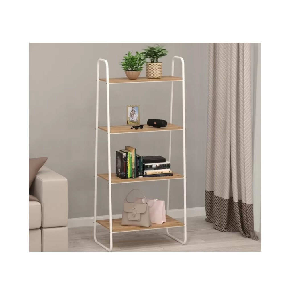 Стеллаж ЗМИ Скандинавия 24, СТСП24 Б, 4 полки, белый, 385х650х1470 см, стальной корпус