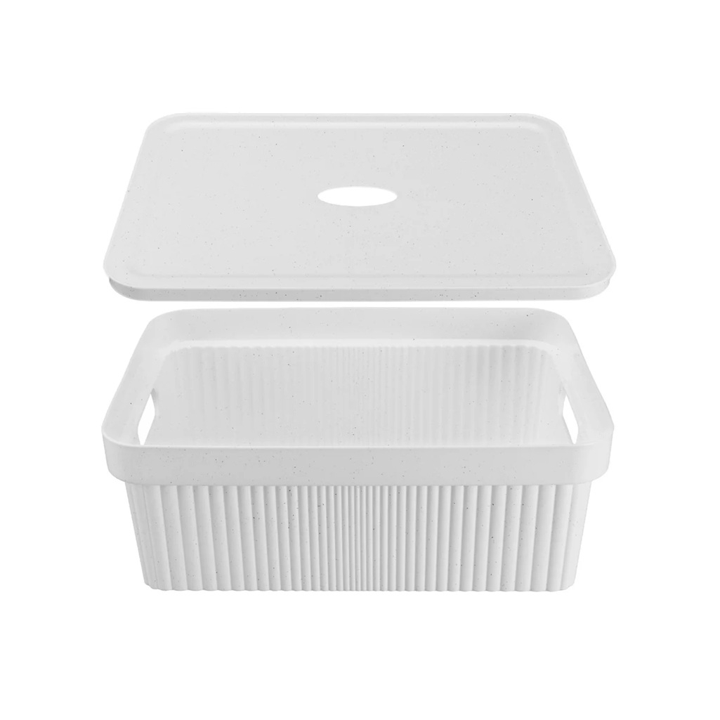 Лоток Econova Velvet с крышкой, полипропилен, светло-серый, 144х270х380 мм, 13 л