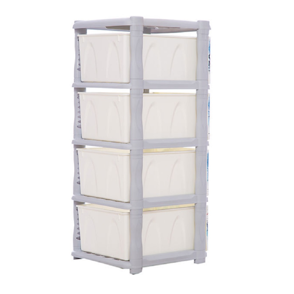 Комод четырехсекционный Little Angel Cool Супер трак, детский, серебристый