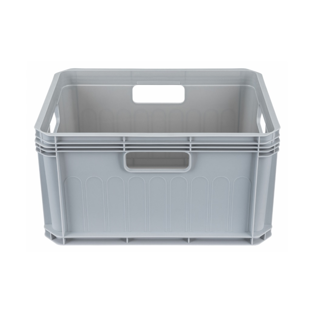 Ящик универсальный Бытпласт Евробокс, серый, 220х300х400 мм, 21.5 л