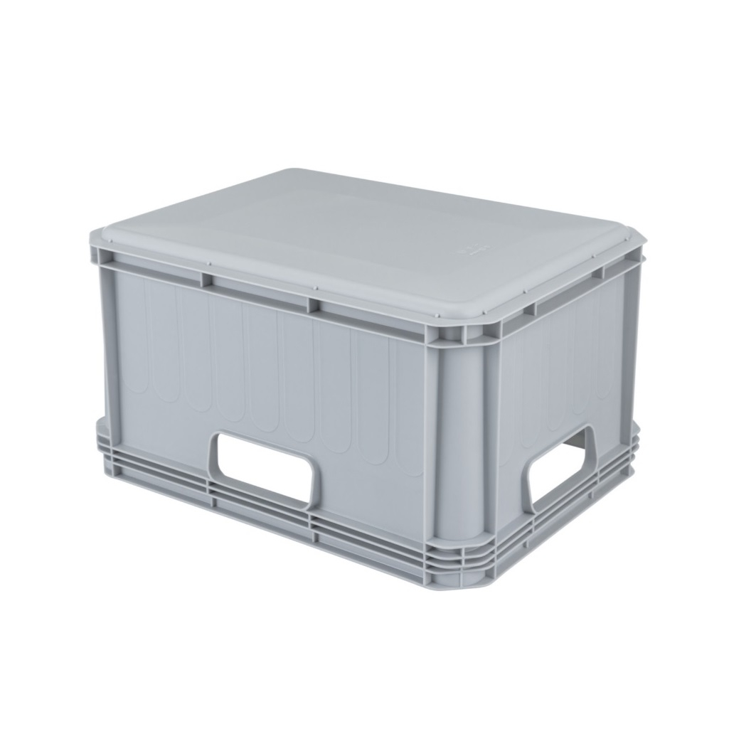 Ящик универсальный Бытпласт Евробокс, серый, 220х300х400 мм, 21.5 л