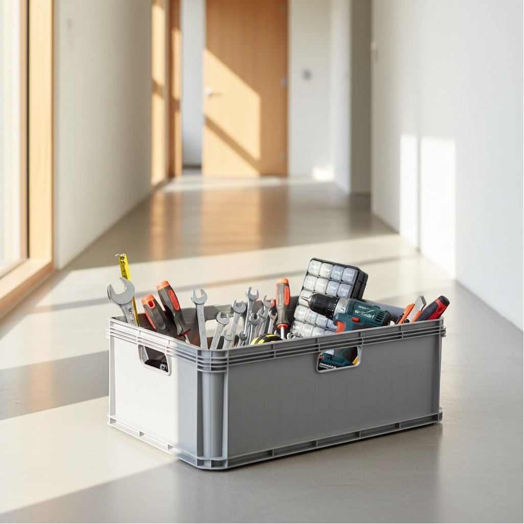 Ящик универсальный Бытпласт Евробокс, серый, 220х400х600 мм, 45 л