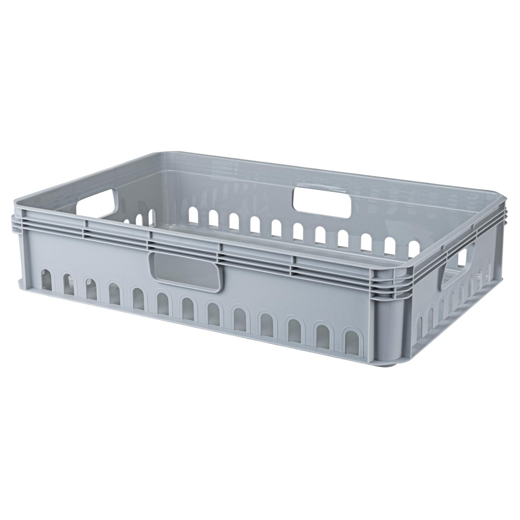 Ящик универсальный Бытпласт Евробокс, серый, 130х400х600 мм, 27 л