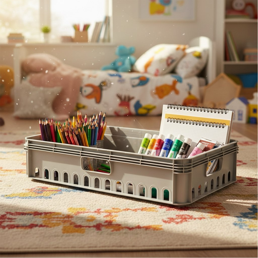 Ящик универсальный Бытпласт Евробокс, серый, 130х400х600 мм, 27 л