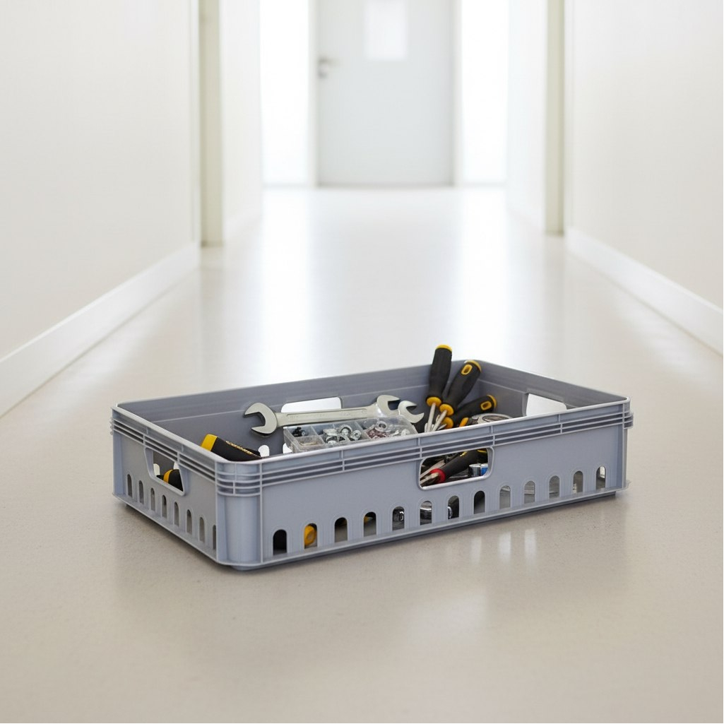 Ящик универсальный Бытпласт Евробокс, серый, 130х400х600 мм, 27 л