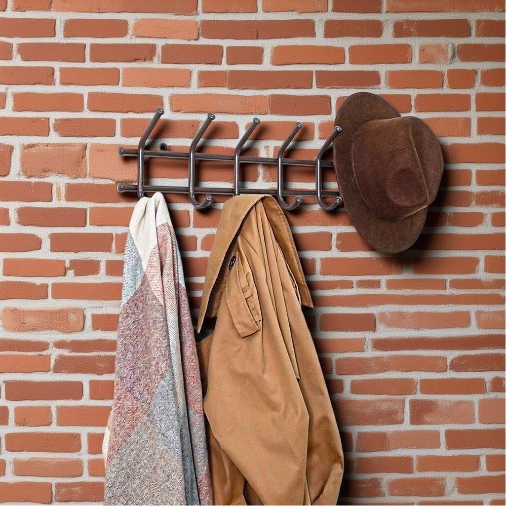 Вешалка настенная ЗМИ Норма 7, 7 крючков, металл, коричневая, 80х168х705 мм