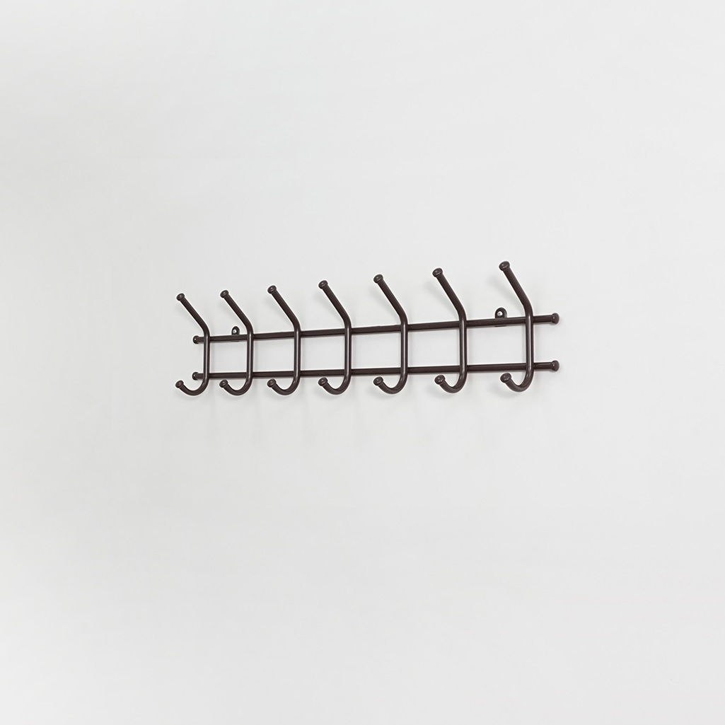 Вешалка настенная ЗМИ Норма 7, 7 крючков, металл, коричневая, 80х168х705 мм