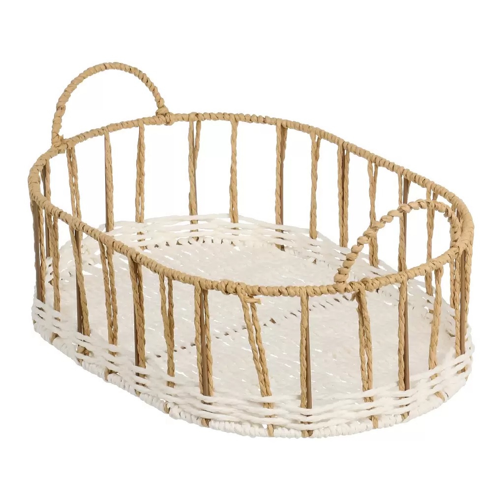 Корзина овальная Y4-9661, плетеная, текстильная вкладка, 110х240х360 мм