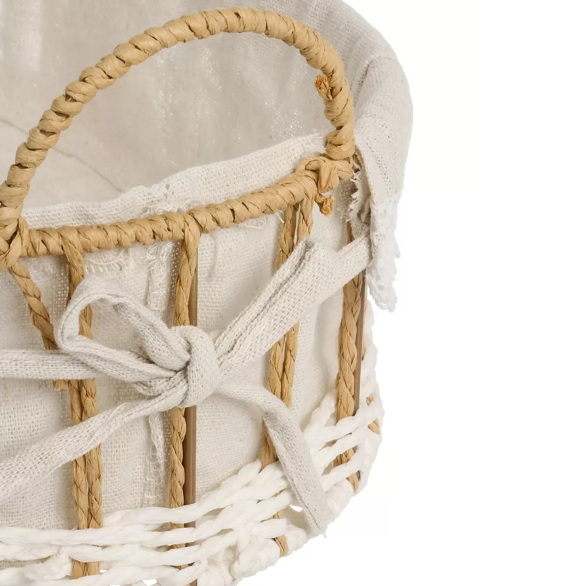 Корзина овальная Y4-9661, плетеная, текстильная вкладка, 110х240х360 мм