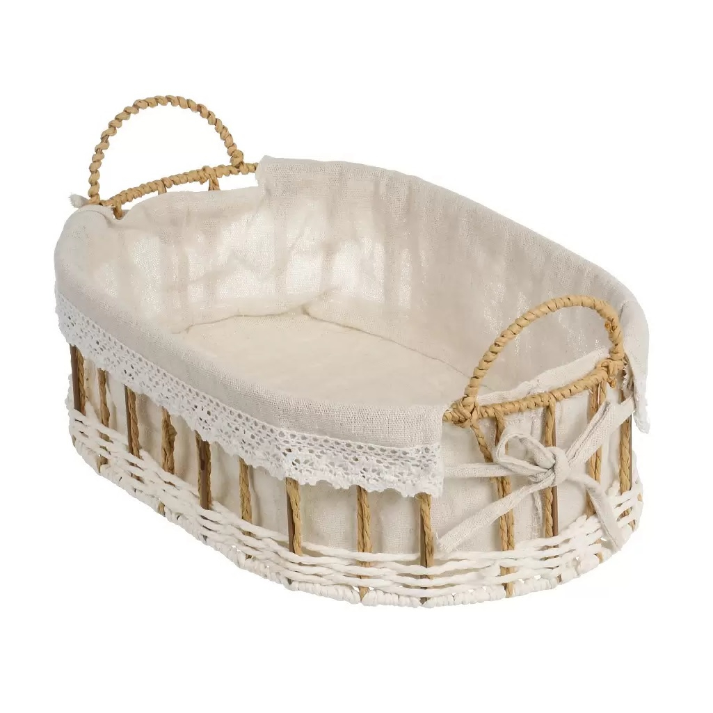 Корзина овальная Y4-9661, плетеная, текстильная вкладка, 110х240х360 мм
