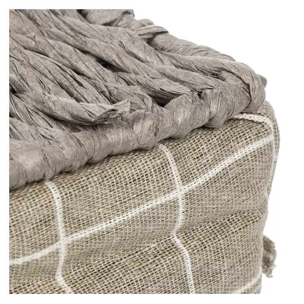 Корзина прямоугольная Y4-7630, плетеная, с крышкой, текстильная вкладка, 170х280х380 мм