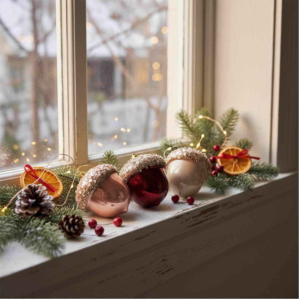 Набор елочных украшений SYQB2-0123035, 262468, Желуди, разноцветный, 8х10 см, в упаковке 3 штуки