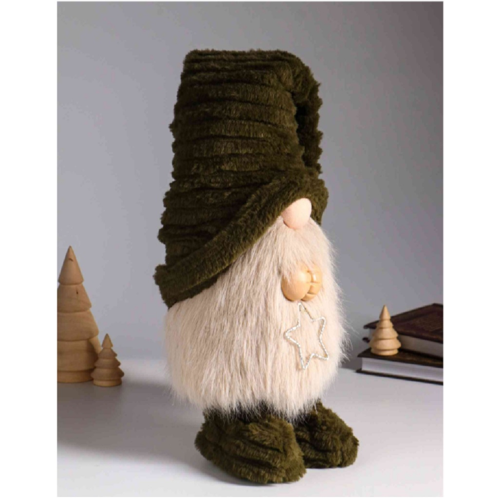 Кукла интерьерная Simaland 10870205, Гном в колпаке, держит звездочку, светящаяся, высота 33-65 см