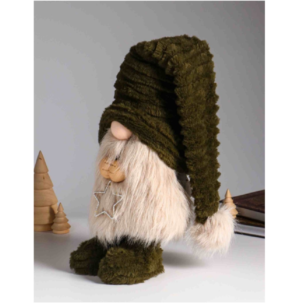 Кукла интерьерная Simaland 10870205, Гном в колпаке, держит звездочку, светящаяся, высота 33-65 см