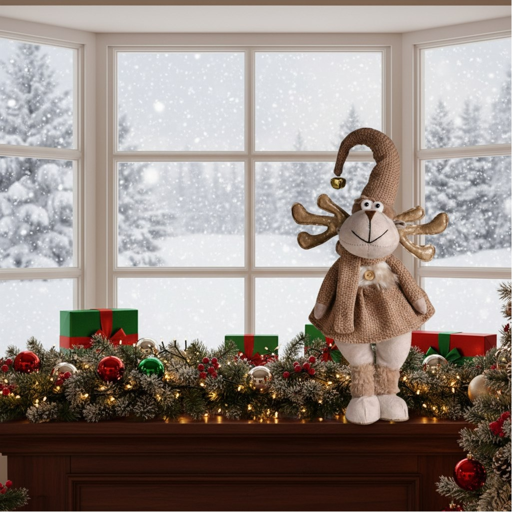 Кукла интерьерная Simaland 10873943, Лосиха-девочка в бежевом наряде, 120х200х430 мм