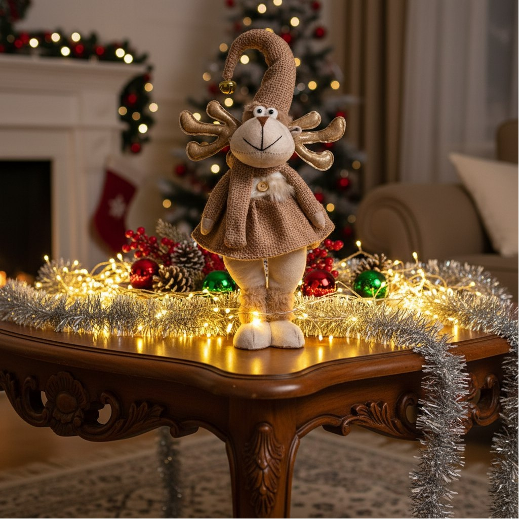 Кукла интерьерная Simaland 10873943, Лосиха-девочка в бежевом наряде, 120х200х430 мм