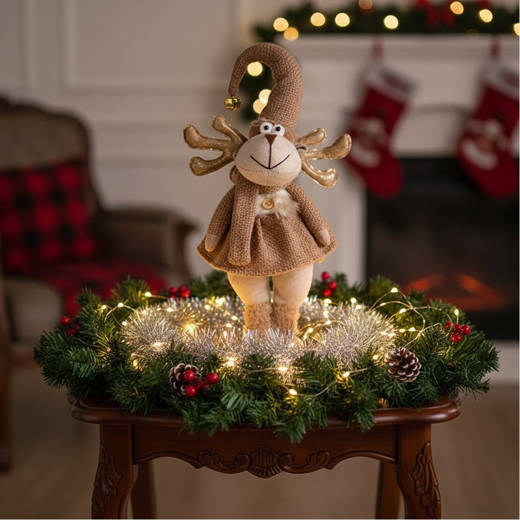 Кукла интерьерная Simaland 10873943, Лосиха-девочка в бежевом наряде, 120х200х430 мм