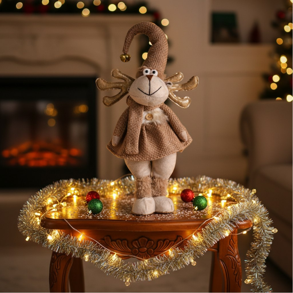 Кукла интерьерная Simaland 10873943, Лосиха-девочка в бежевом наряде, 120х200х430 мм