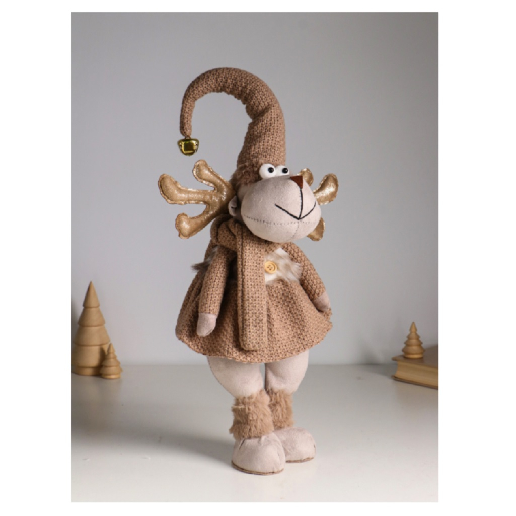 Кукла интерьерная Simaland 10873943, Лосиха-девочка в бежевом наряде, 120х200х430 мм