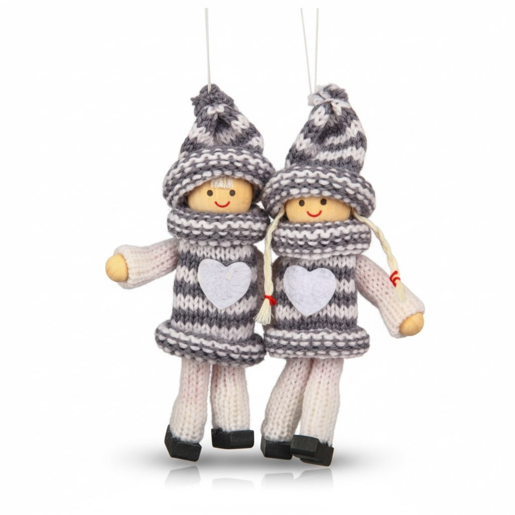 Игрушка елочная Лесная мастерская Уютные куколки 3584581, микс, дерево и текстиль, 13 см