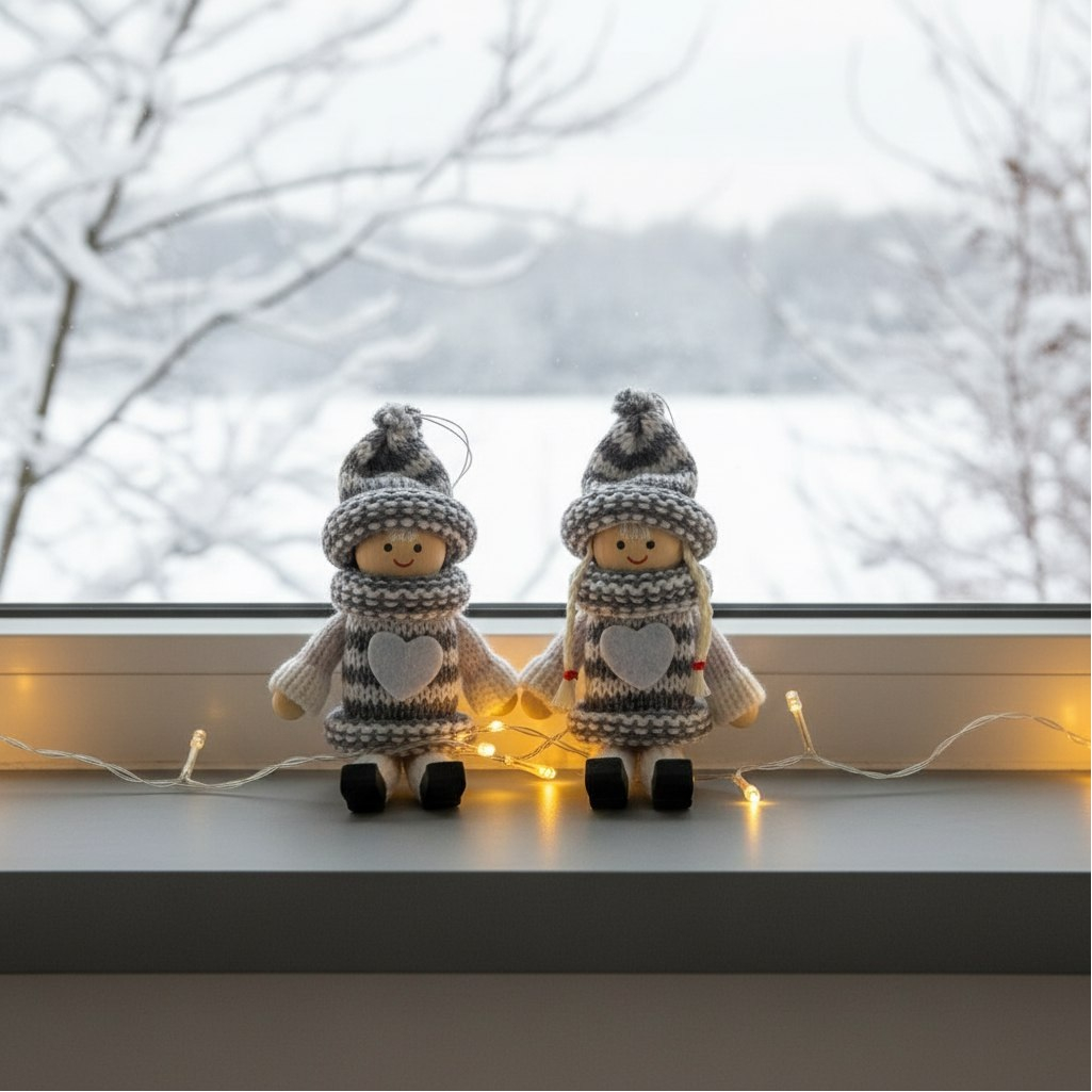 Игрушка елочная Лесная мастерская Уютные куколки 3584581, микс, дерево и текстиль, 13 см