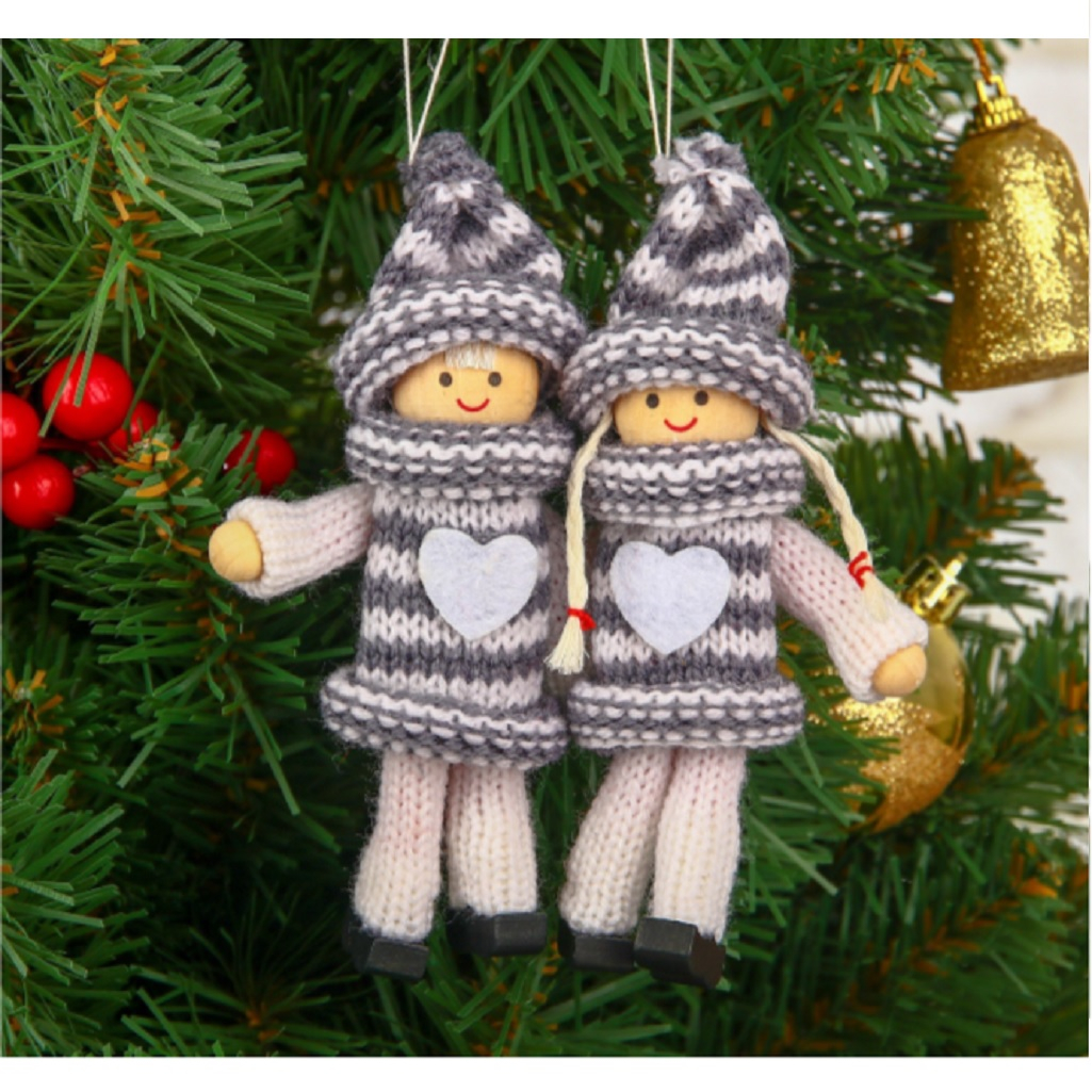 Игрушка елочная Лесная мастерская Уютные куколки 3584581, микс, дерево и текстиль, 13 см