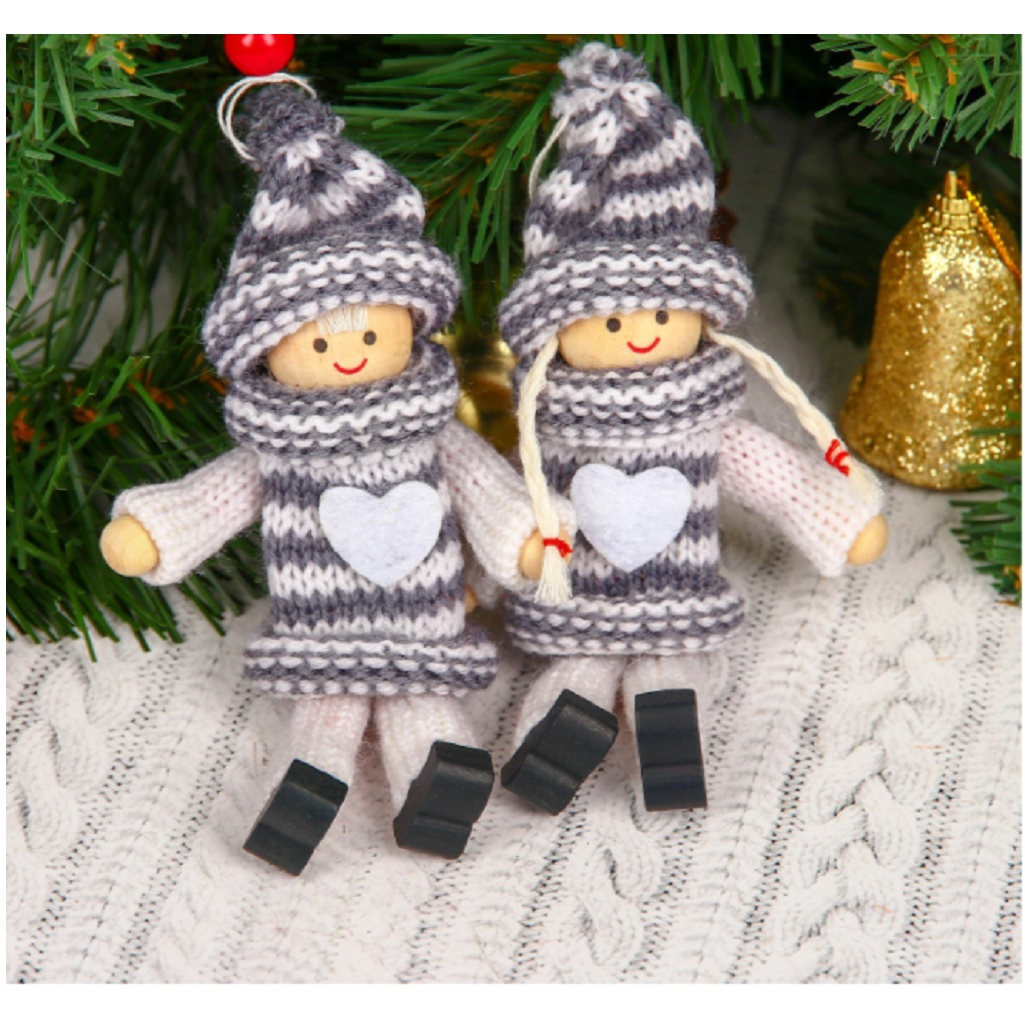 Игрушка елочная Лесная мастерская Уютные куколки 3584581, микс, дерево и текстиль, 13 см