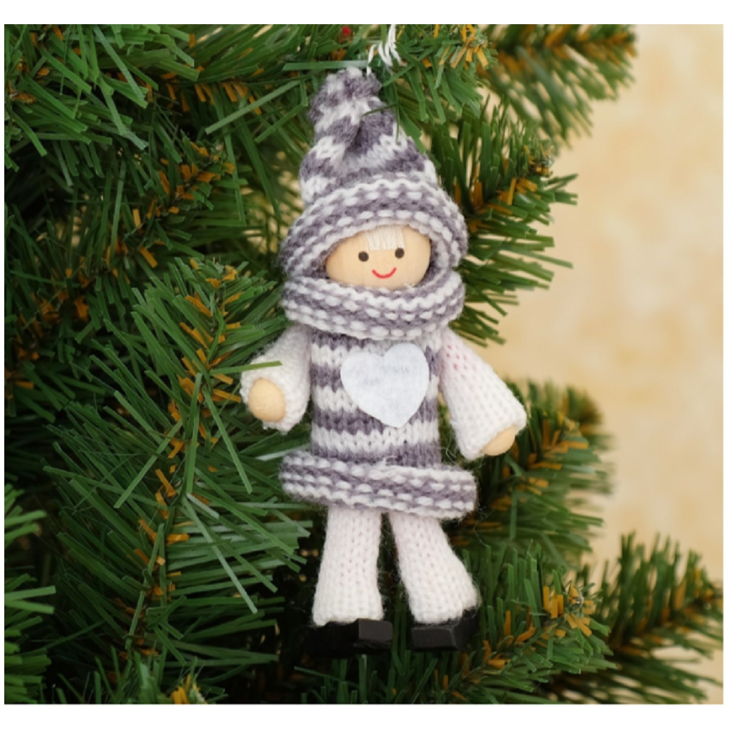 Игрушка елочная Лесная мастерская Уютные куколки 3584581, микс, дерево и текстиль, 13 см