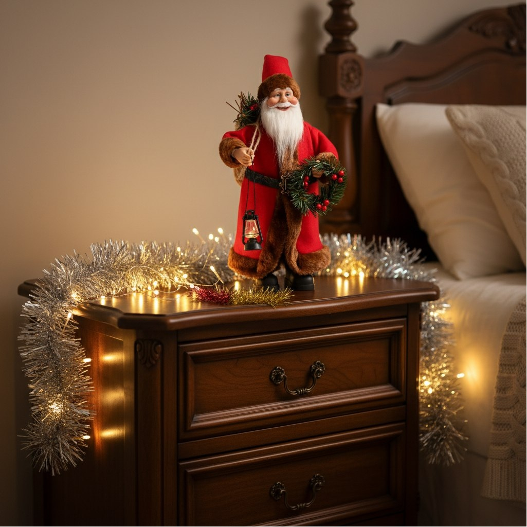 Кукла интерьерная Simaland 9488062, Дед Мороз с подарками, веночком и фонариком 37 см