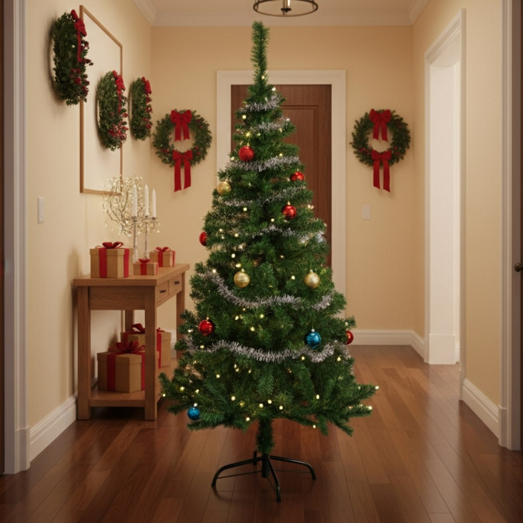 Ель декоративная Зимнее Волшебство, 280 веток, зеленая, высота 150 см