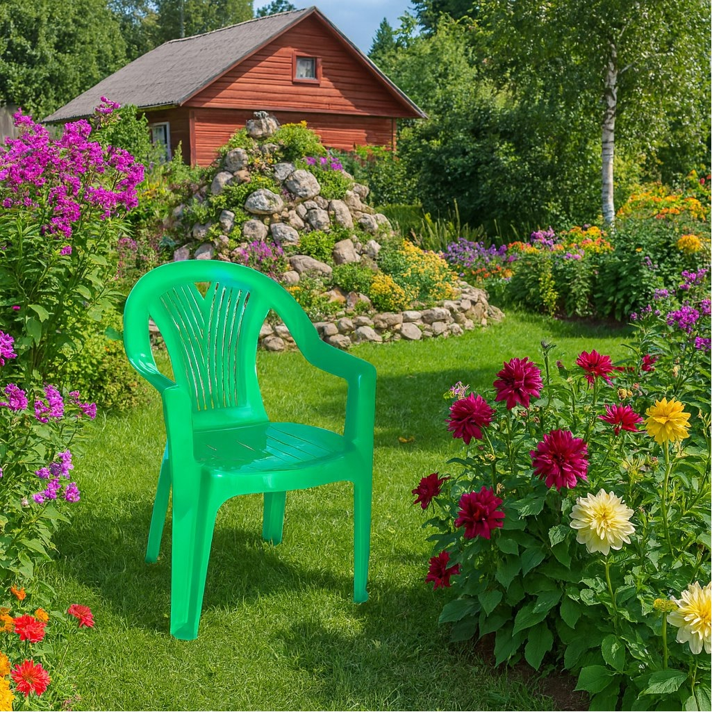 Кресло пластиковое Стандарт Пластик Салют 217504, зеленый