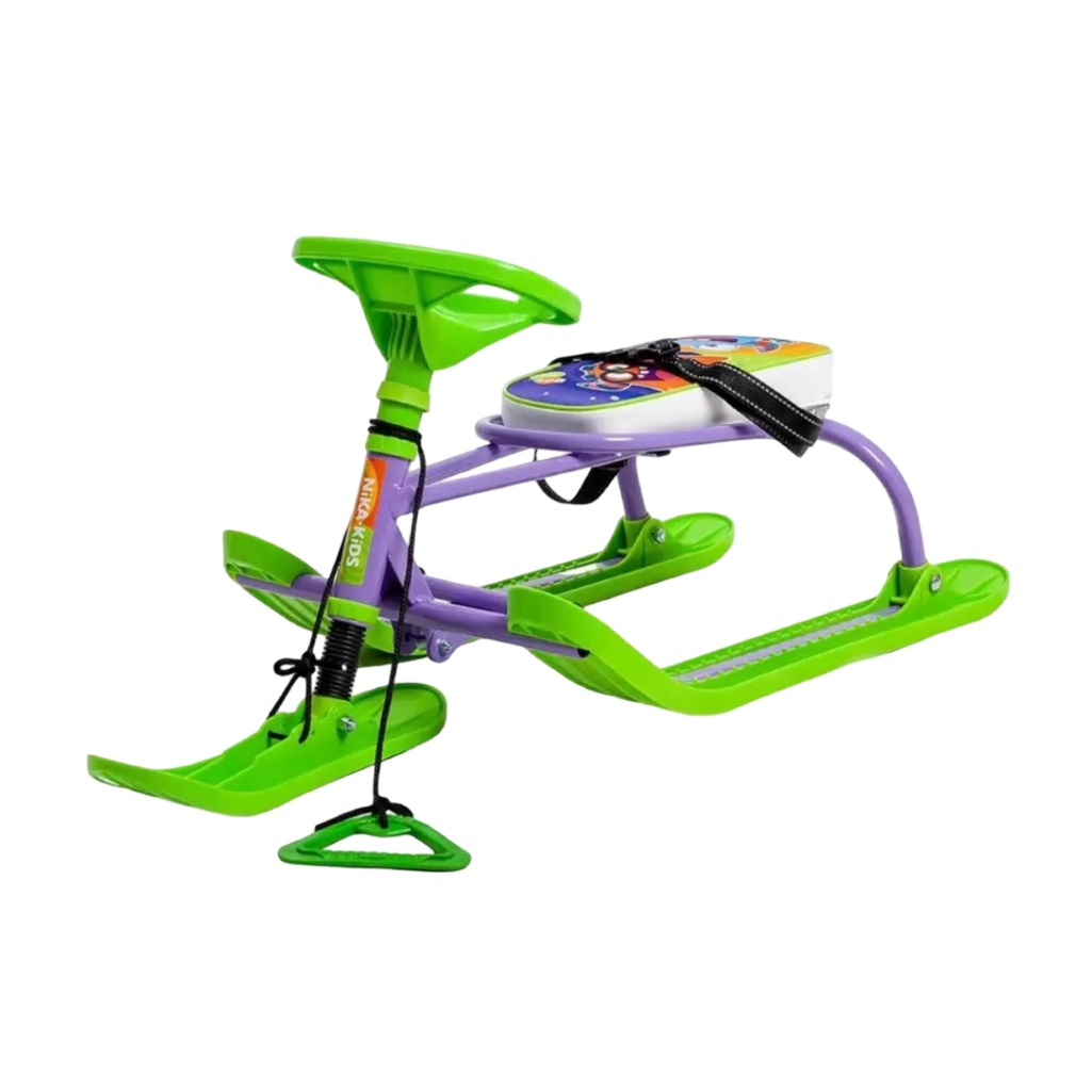 Снегокат Nika, Twiny1 Спорт, TW1+/МН, Монстр, сиреневый каркас, сталь, складная спинка, 405х485х990 мм